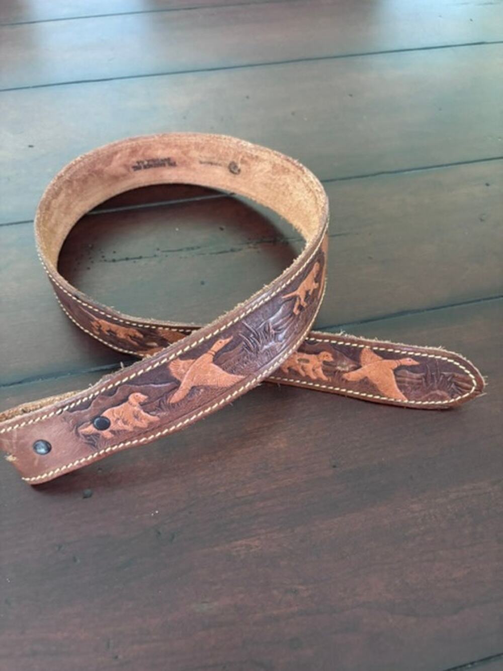 Jammers Duck Hunting Leather Belt Size 30 Hand Crafted USA Made